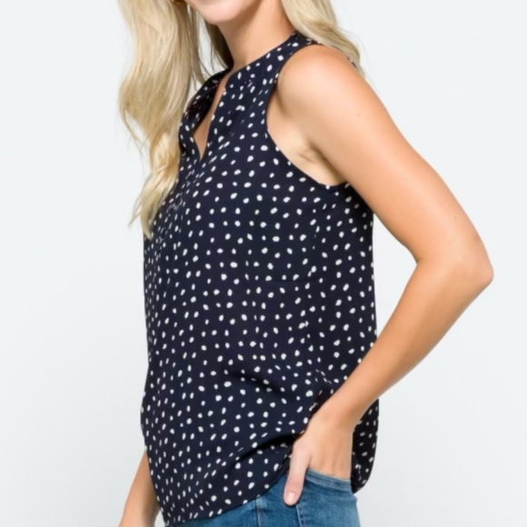 Mix by 41 Hawthorn Mclean Split Neck Sleeveless Blouse - Picture 3 of 4